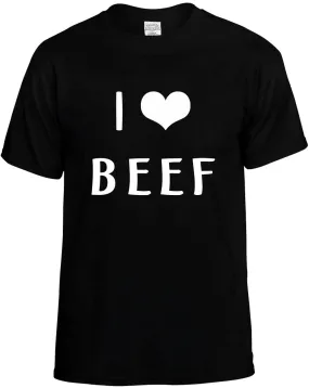 I Love Heart beef Unisex T-Shirt Novelty Graphic Tee Shirt