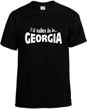 I'D Rather be in Georgia Unisex T-Shirt Novelty Graphic Tee Shirt