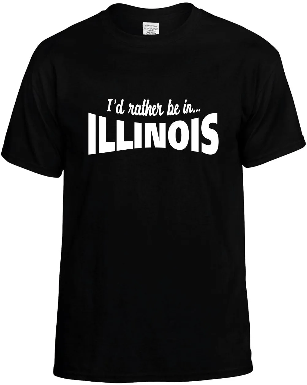 I'D Rather be in Illinois Unisex T-Shirt Novelty Graphic Tee Shirt