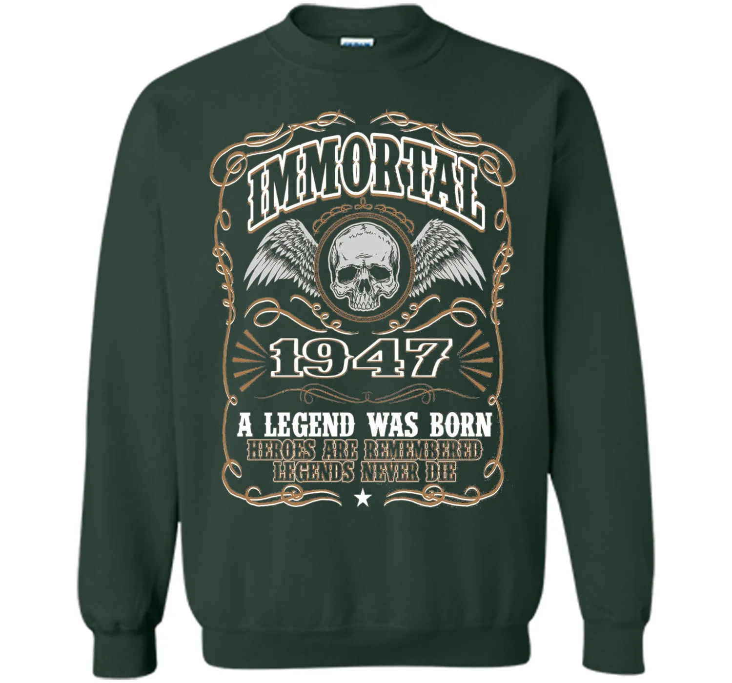 Immortal 1947 T-Shirt. 69th Birthday Gift For Men.