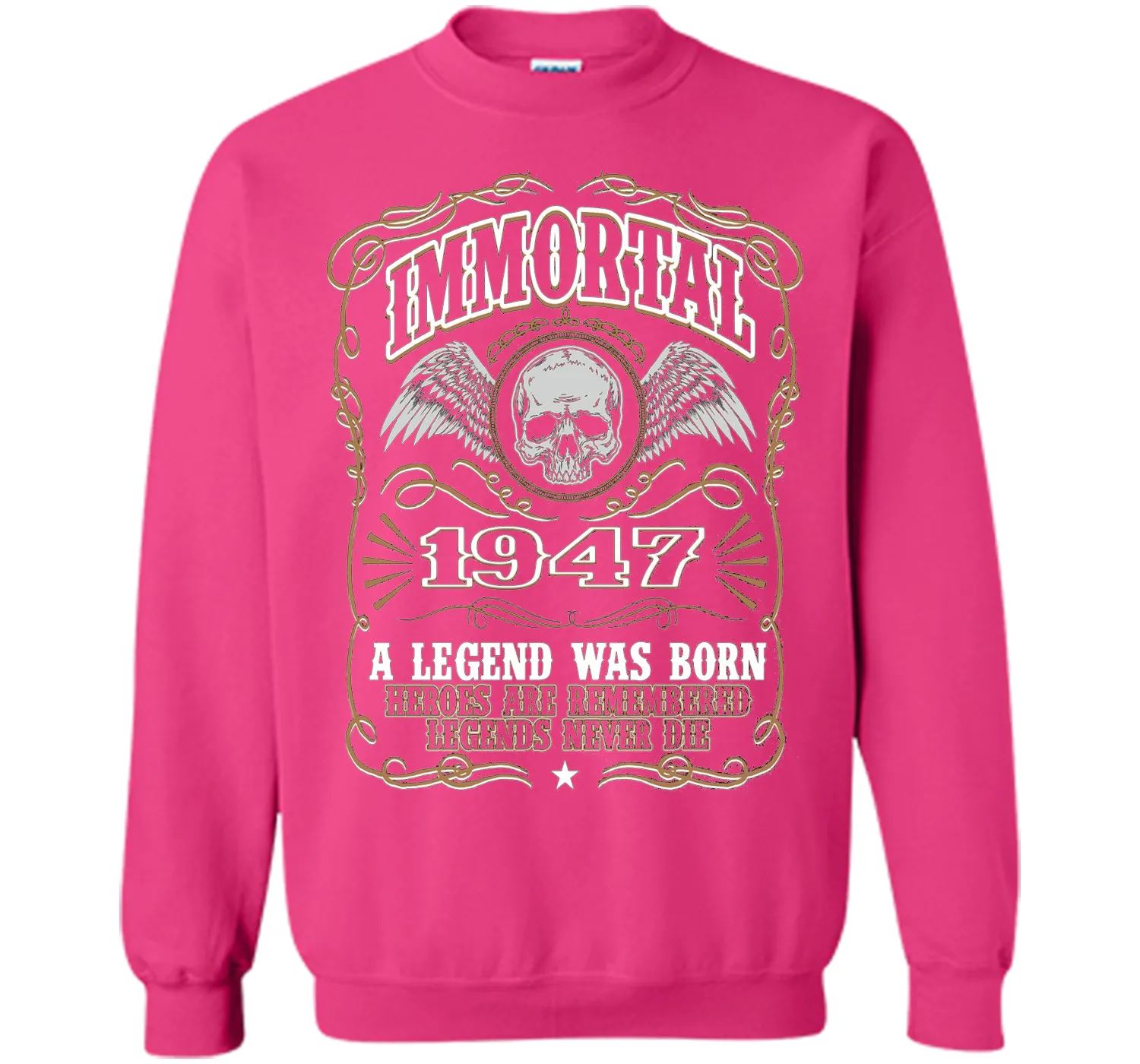 Immortal 1947 T-Shirt. 69th Birthday Gift For Men.