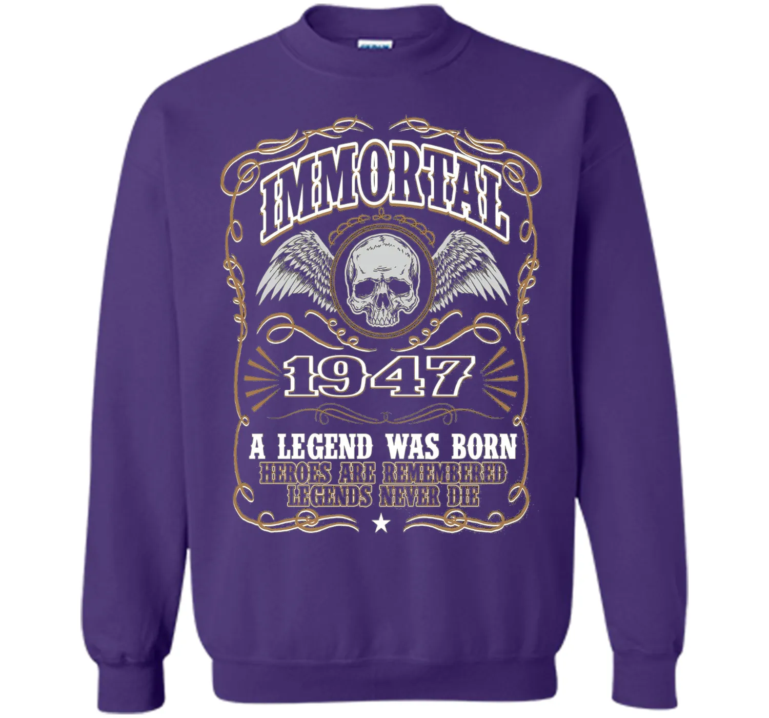 Immortal 1947 T-Shirt. 69th Birthday Gift For Men.