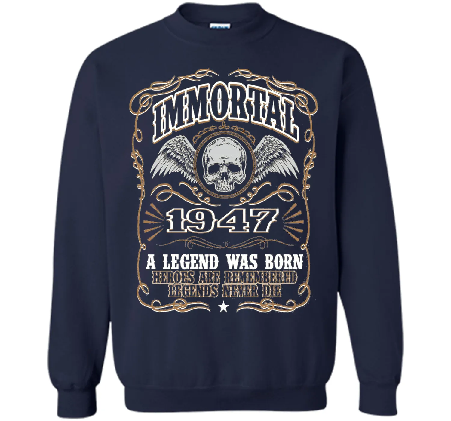 Immortal 1947 T-Shirt. 69th Birthday Gift For Men.