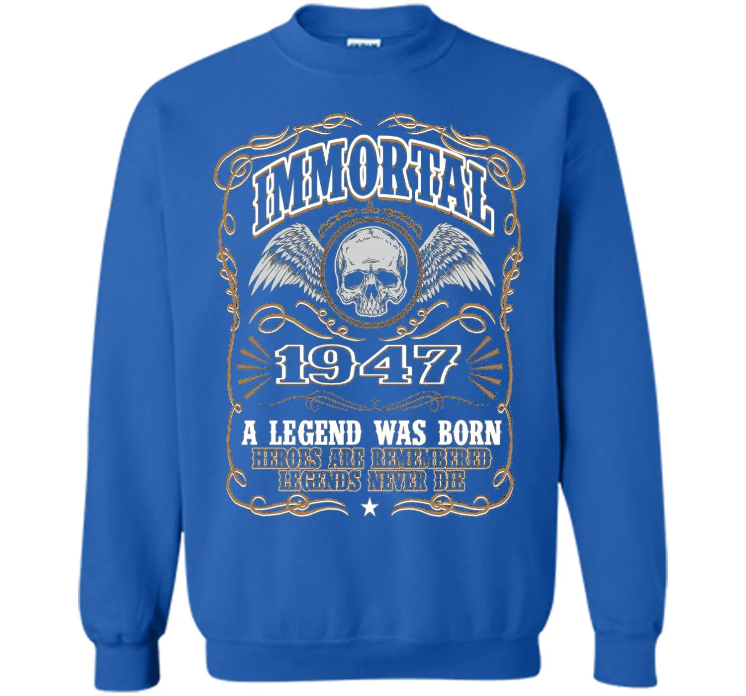 Immortal 1947 T-Shirt. 69th Birthday Gift For Men.