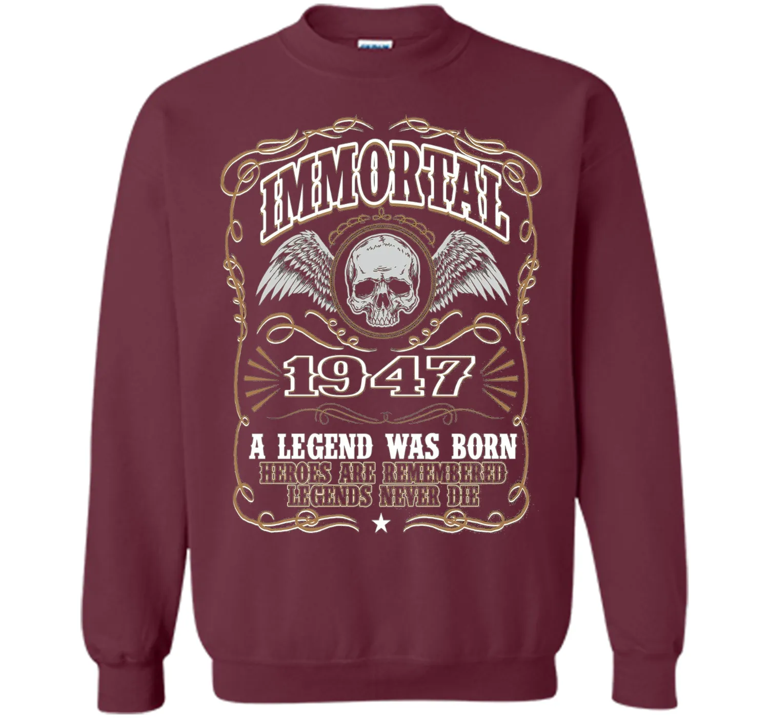 Immortal 1947 T-Shirt. 69th Birthday Gift For Men.