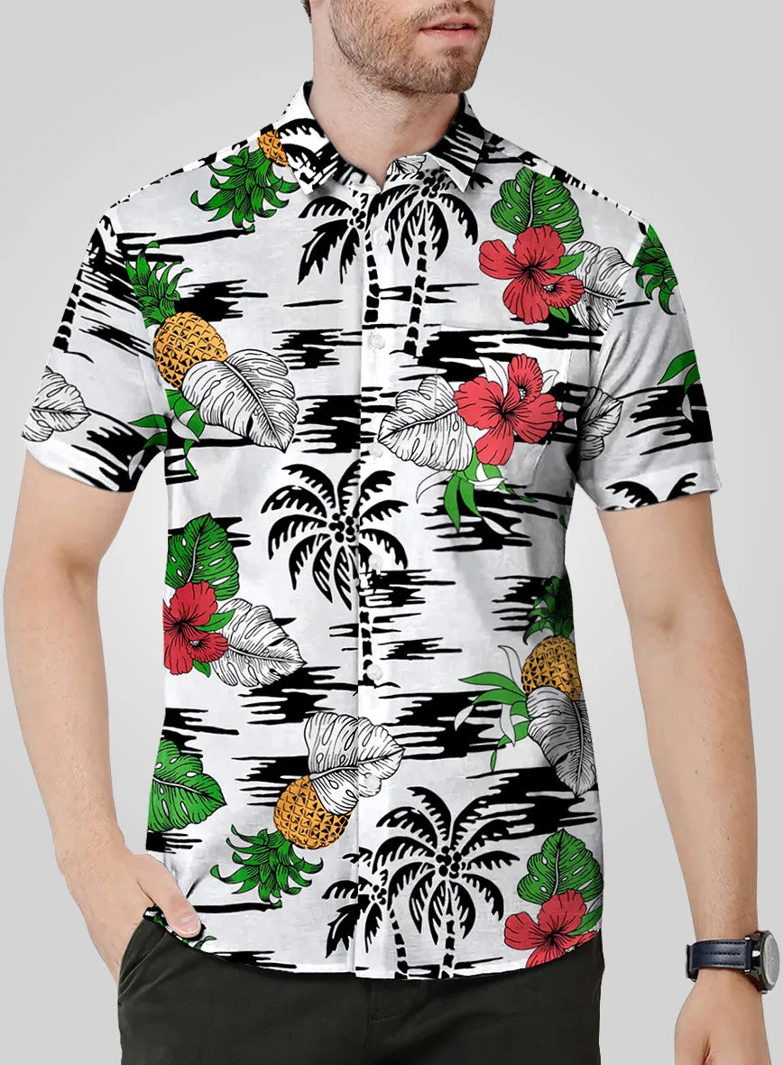 Italian Cotton Hibiscus Shirt