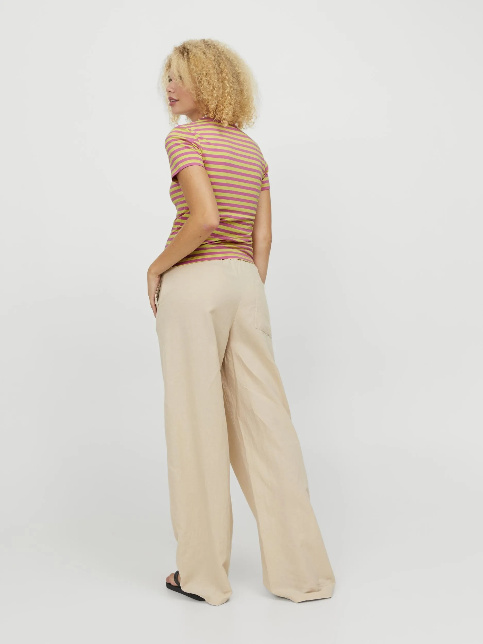 JJXX Gigi Stretch Fit Striped Tee -ROSE