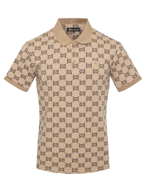 Khaki G Men's Polo Shirt Luxury Fashion Design T-Shirt Regular-Fit Style No: PL-2380