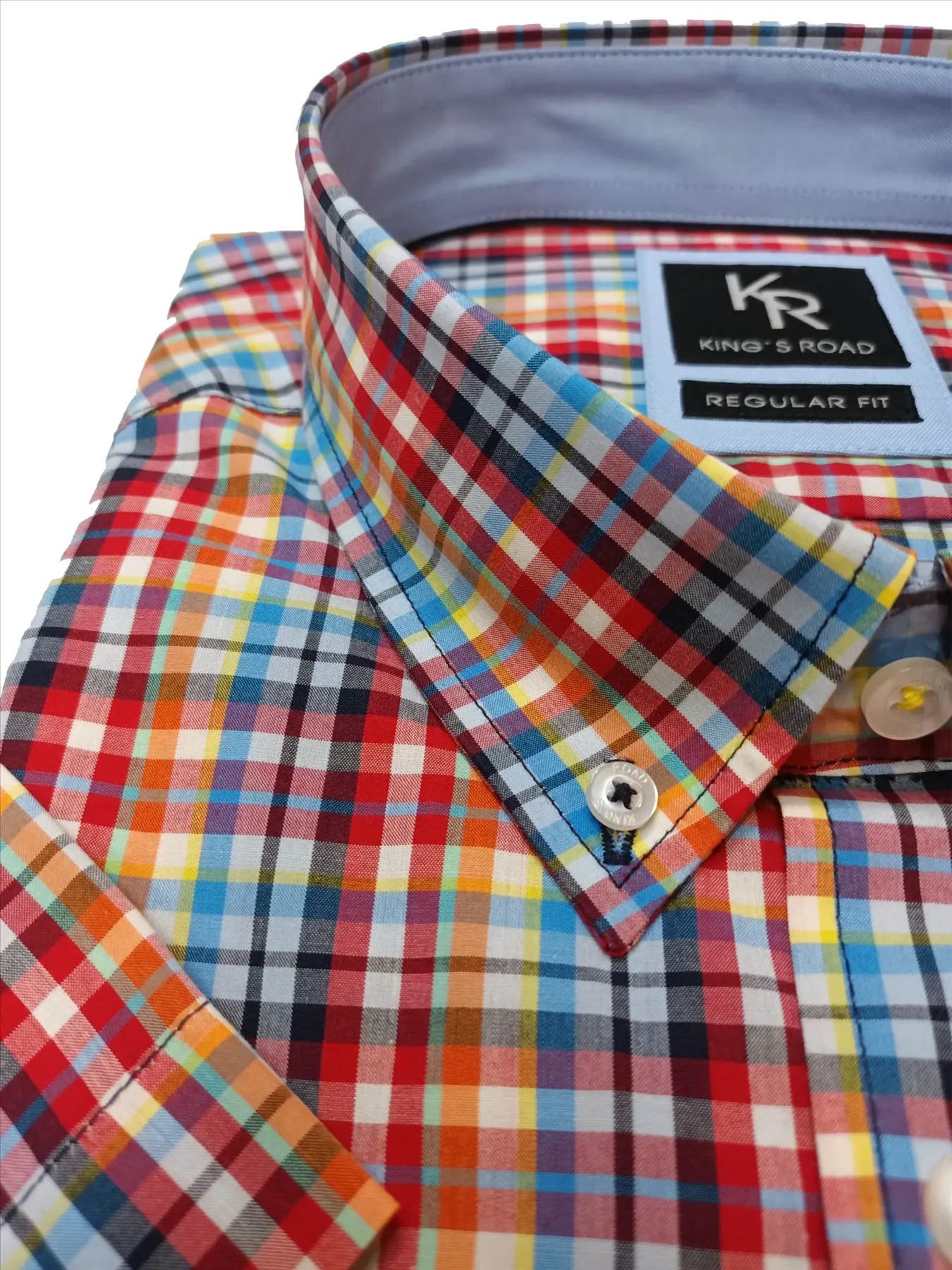 KING'S ROAD Men's UNORWICH (111014) Plus Size Premium Brand Shirt Red 3XL to 7XL