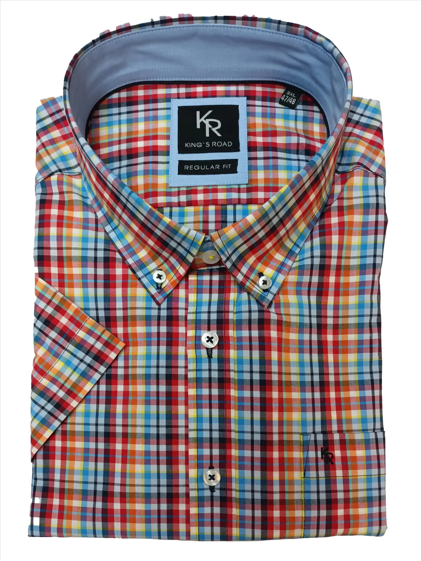 KING'S ROAD Men's UNORWICH (111014) Plus Size Premium Brand Shirt Red 3XL to 7XL