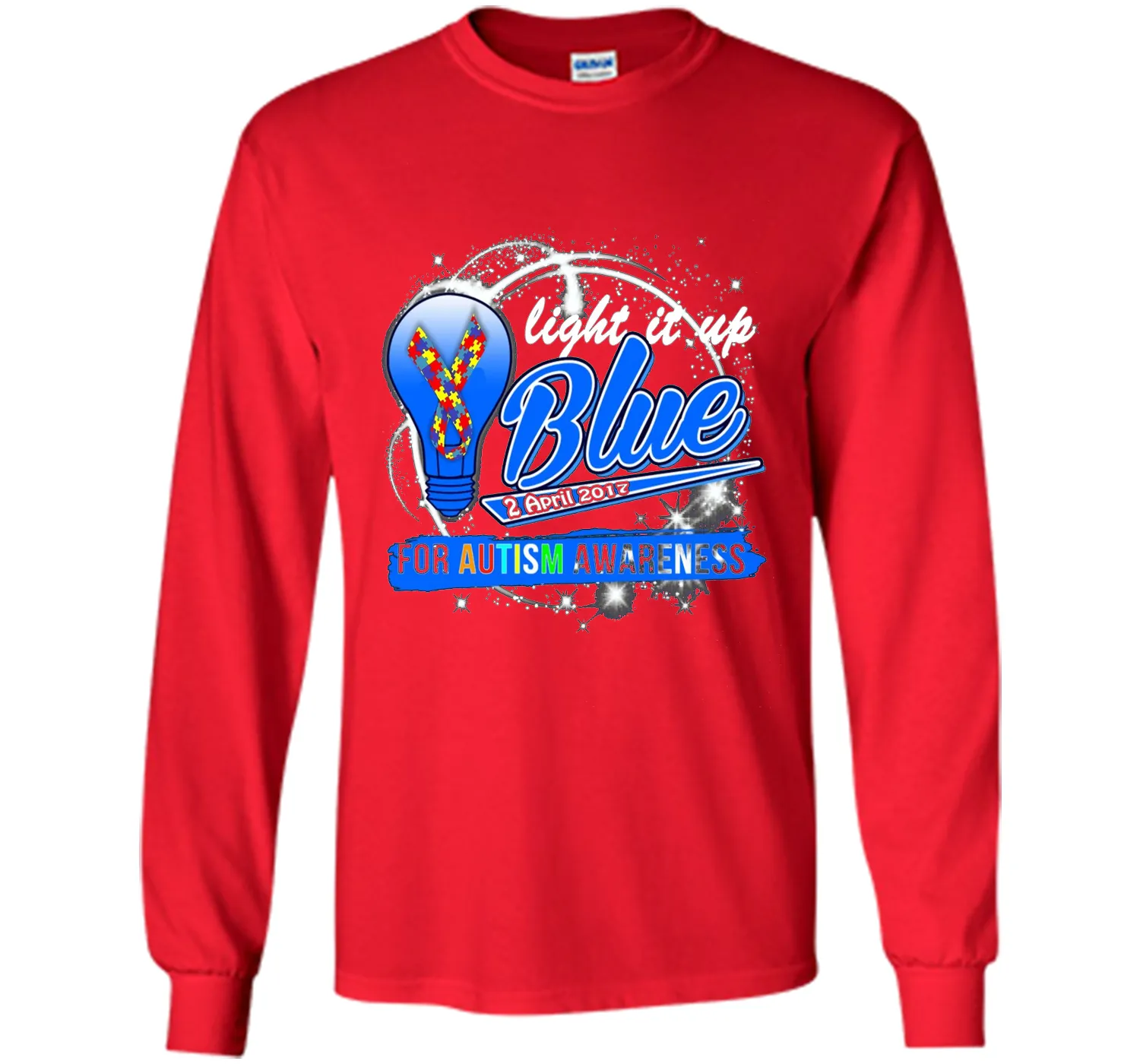 Light It Up Blue For Autism Awareness April 2017 T-Shirt