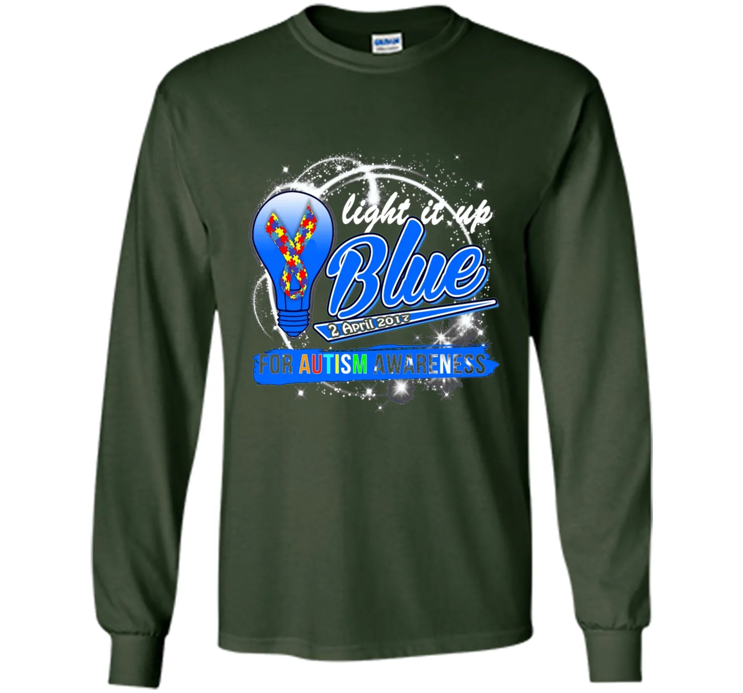 Light It Up Blue For Autism Awareness April 2017 T-Shirt