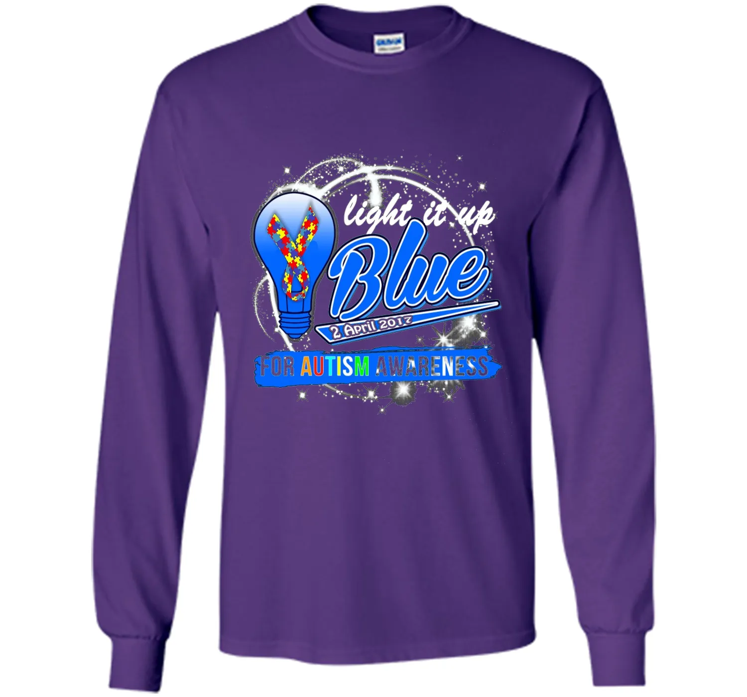 Light It Up Blue For Autism Awareness April 2017 T-Shirt