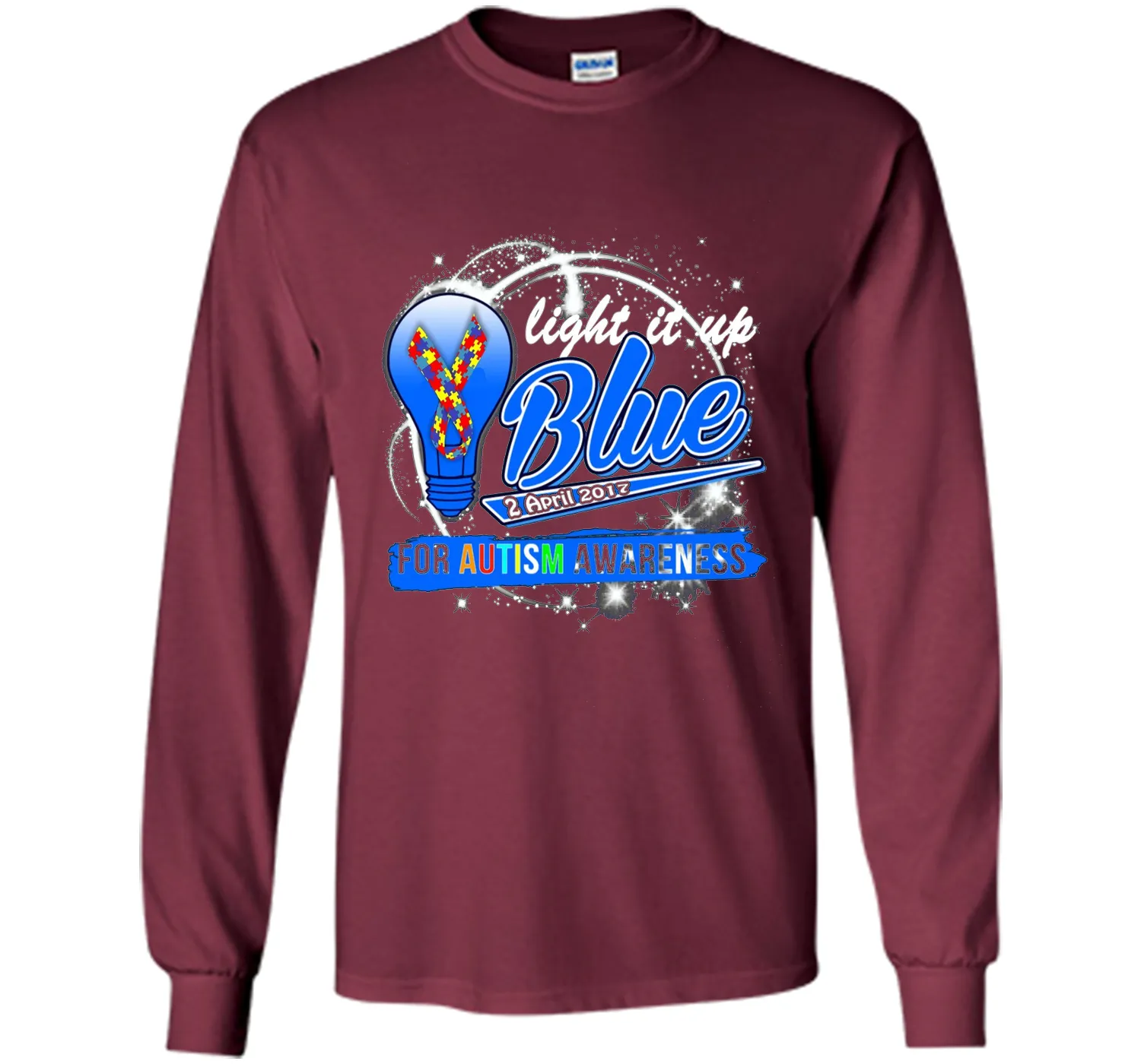 Light It Up Blue For Autism Awareness April 2017 T-Shirt