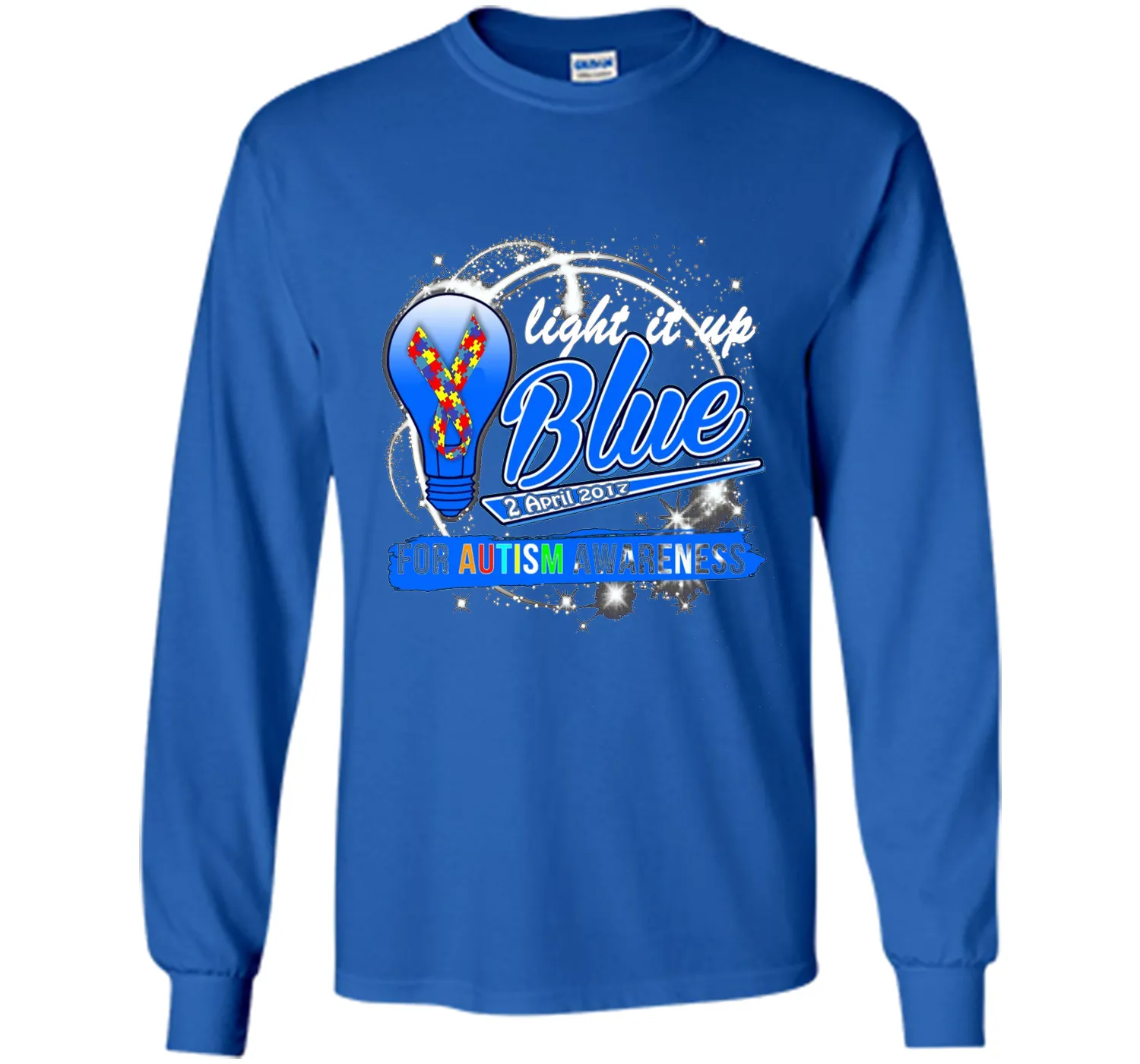 Light It Up Blue For Autism Awareness April 2017 T-Shirt