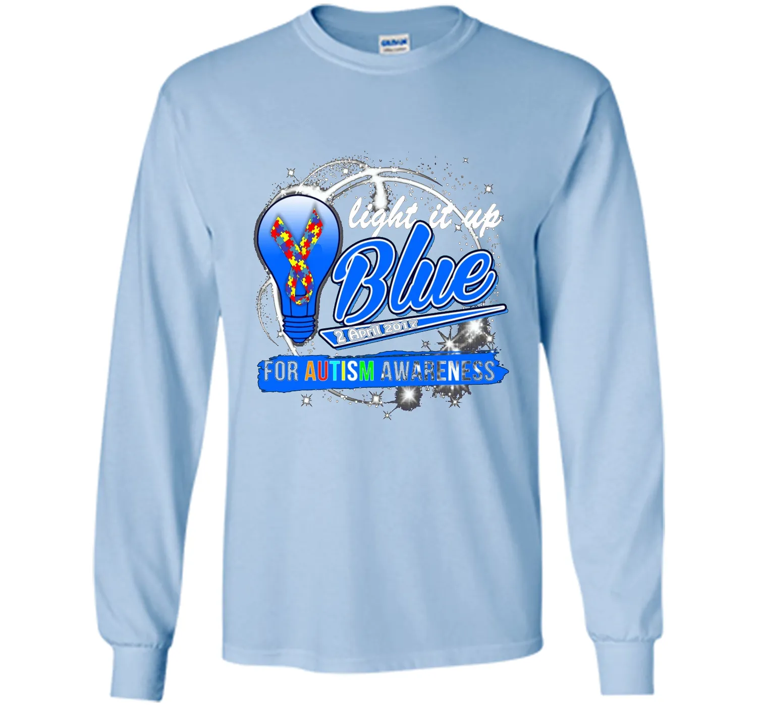 Light It Up Blue For Autism Awareness April 2017 T-Shirt