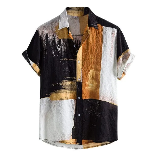 Linen Floral Casual Hawaii Beach Shirt
