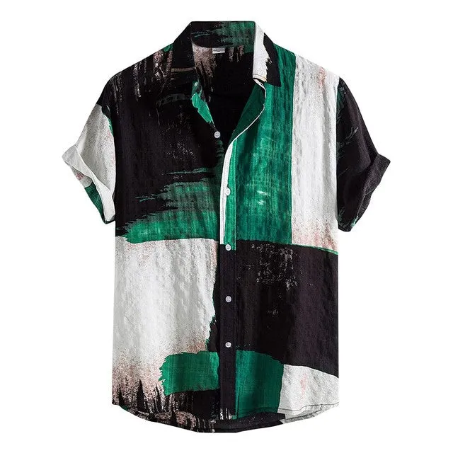 Linen Floral Casual Hawaii Beach Shirt