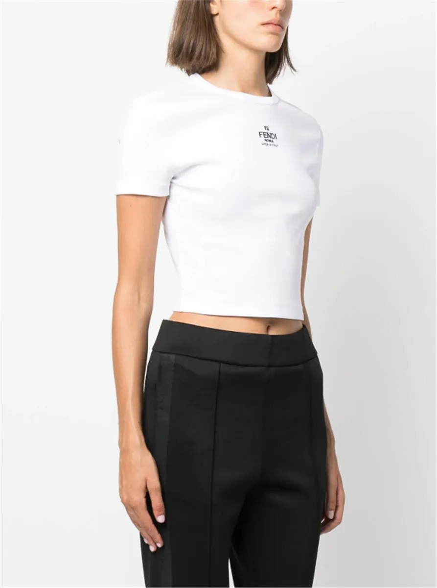 LOGO-EMBROIDERED RIBBED T-SHIRT