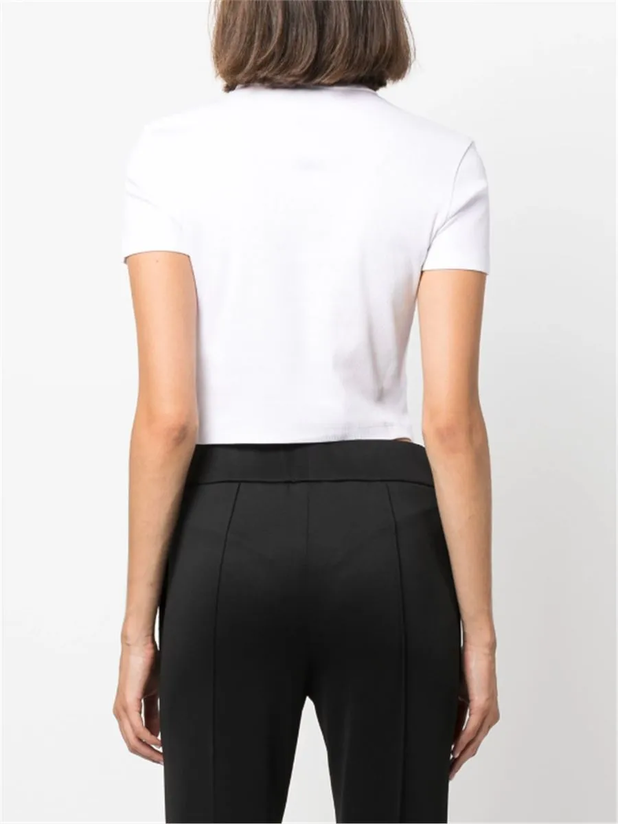 LOGO-EMBROIDERED RIBBED T-SHIRT