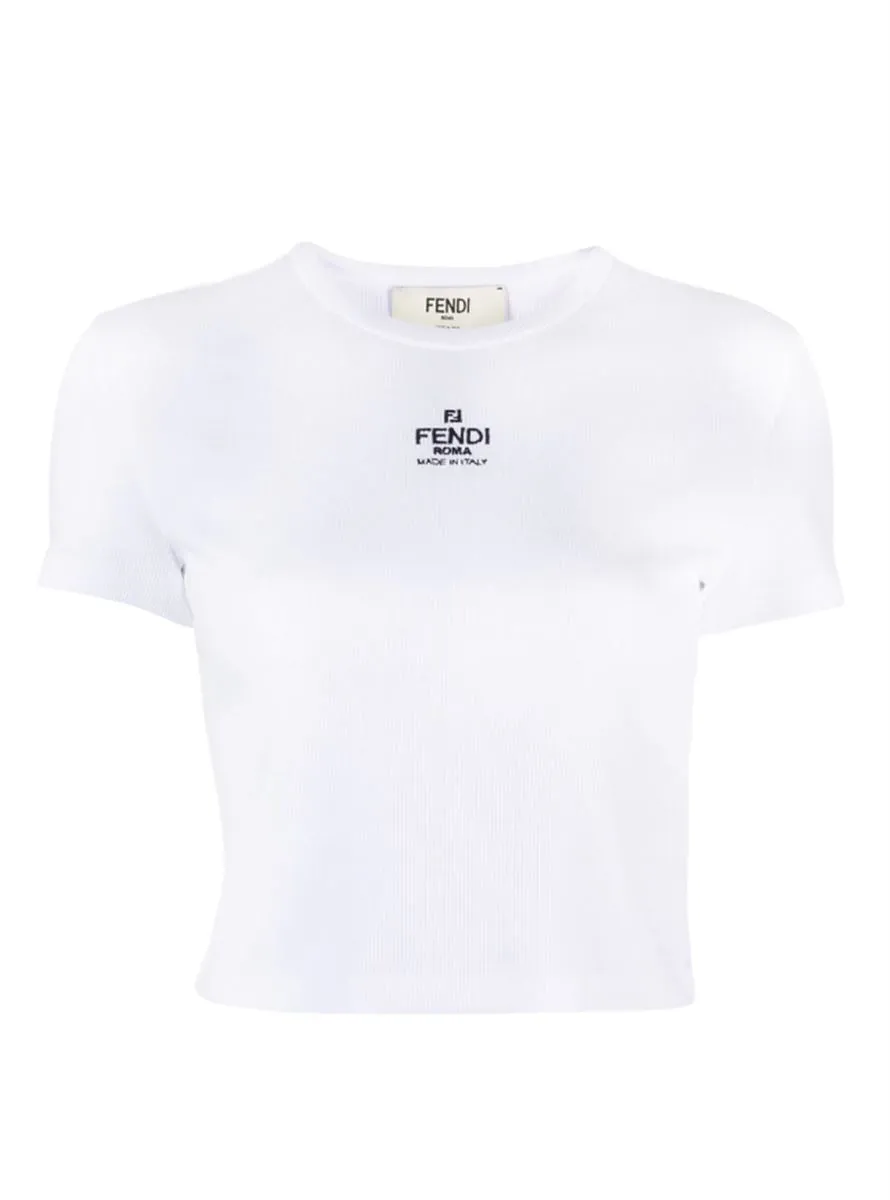 LOGO-EMBROIDERED RIBBED T-SHIRT