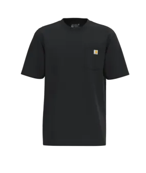 Loose Fit Heavyweight Short-Sleeve Pocket T-Shirt- Black