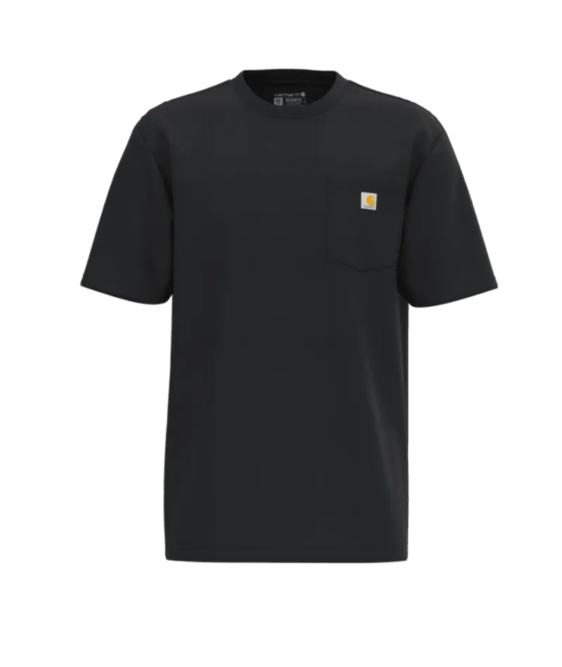 Loose Fit Heavyweight Short-Sleeve Pocket T-Shirt- Black