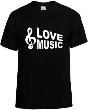 Love Music With Cleft note Unisex T-Shirt Novelty Graphic Tee Shirt