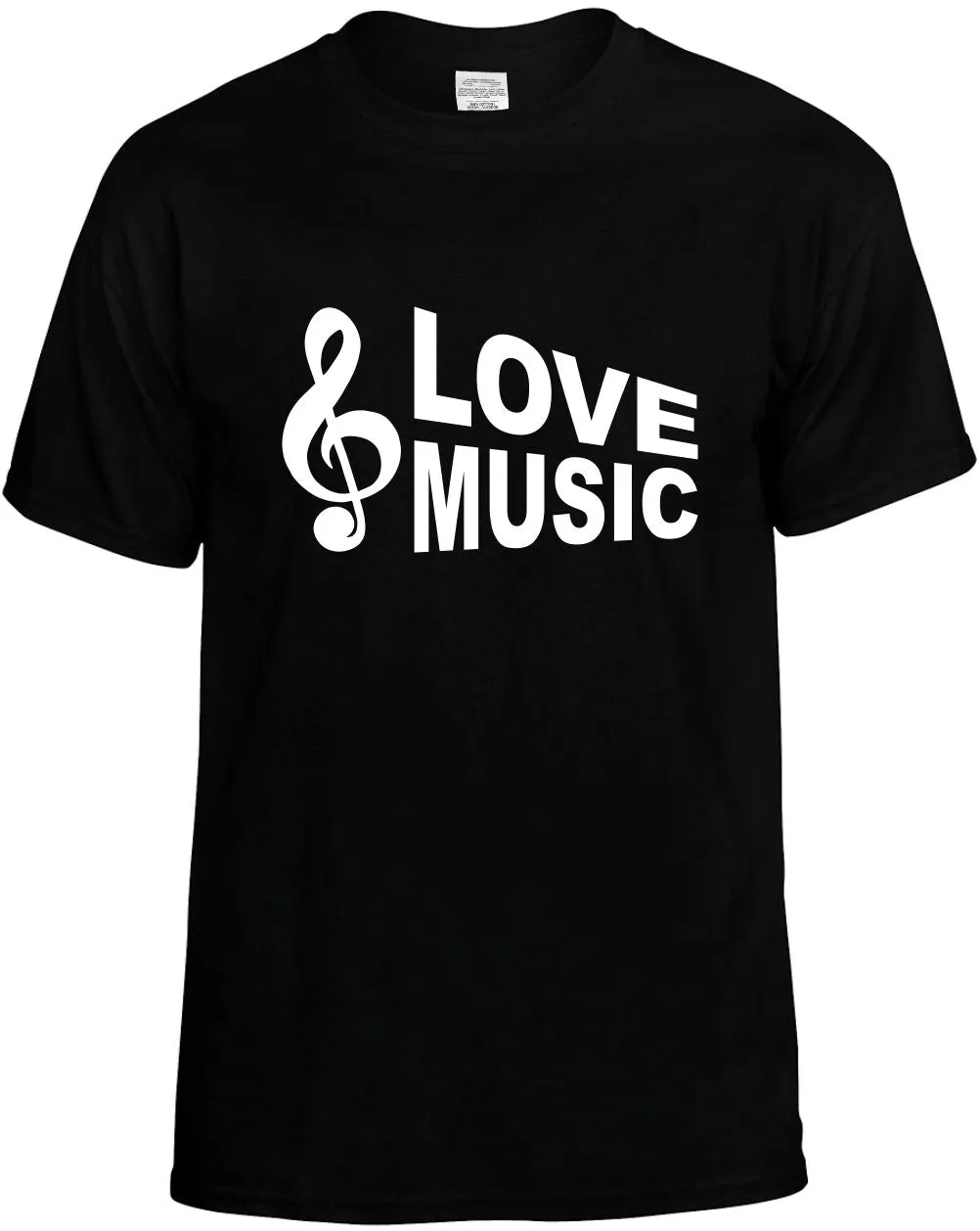 Love Music With Cleft note Unisex T-Shirt Novelty Graphic Tee Shirt