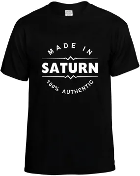 Made in Saturn Unisex T-Shirt Novelty Graphic Tee Shirt