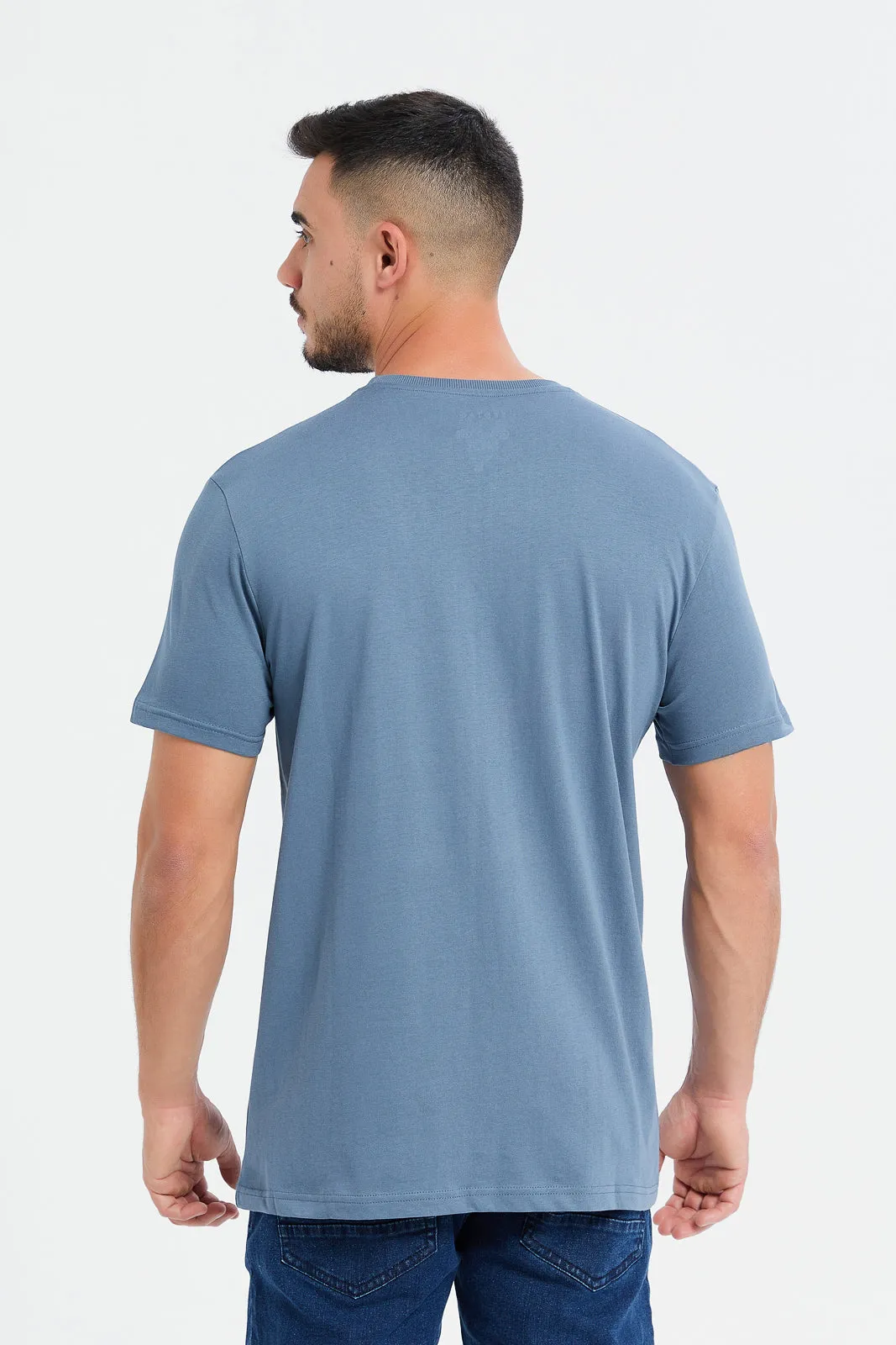 Men Blue Toothpaste Print Graphic T-Shirt