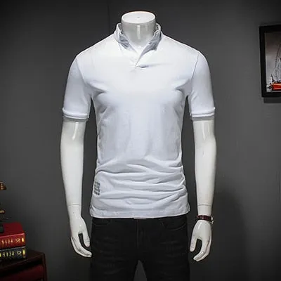 Men Cotton Casual Patchwork Short Sleeve Shirt