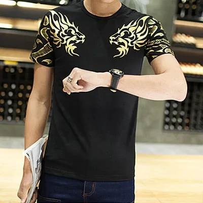 Men Cotton Casual Patchwork Short Sleeve Shirt