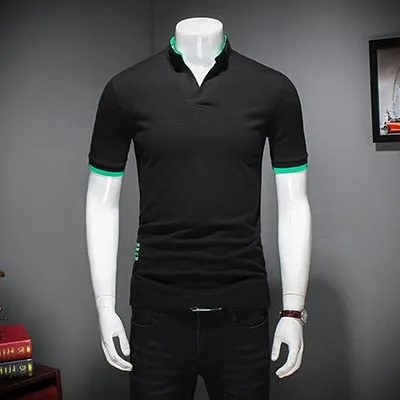 Men Cotton Casual Patchwork Short Sleeve Shirt