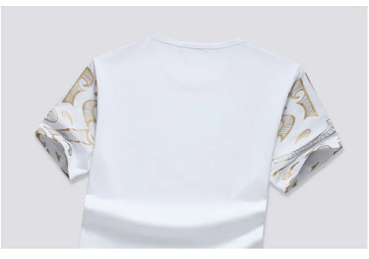 Men Cotton Casual Patchwork Short Sleeve Shirt