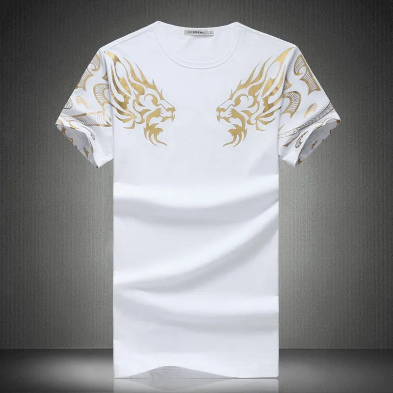 Men Cotton Casual Patchwork Short Sleeve Shirt