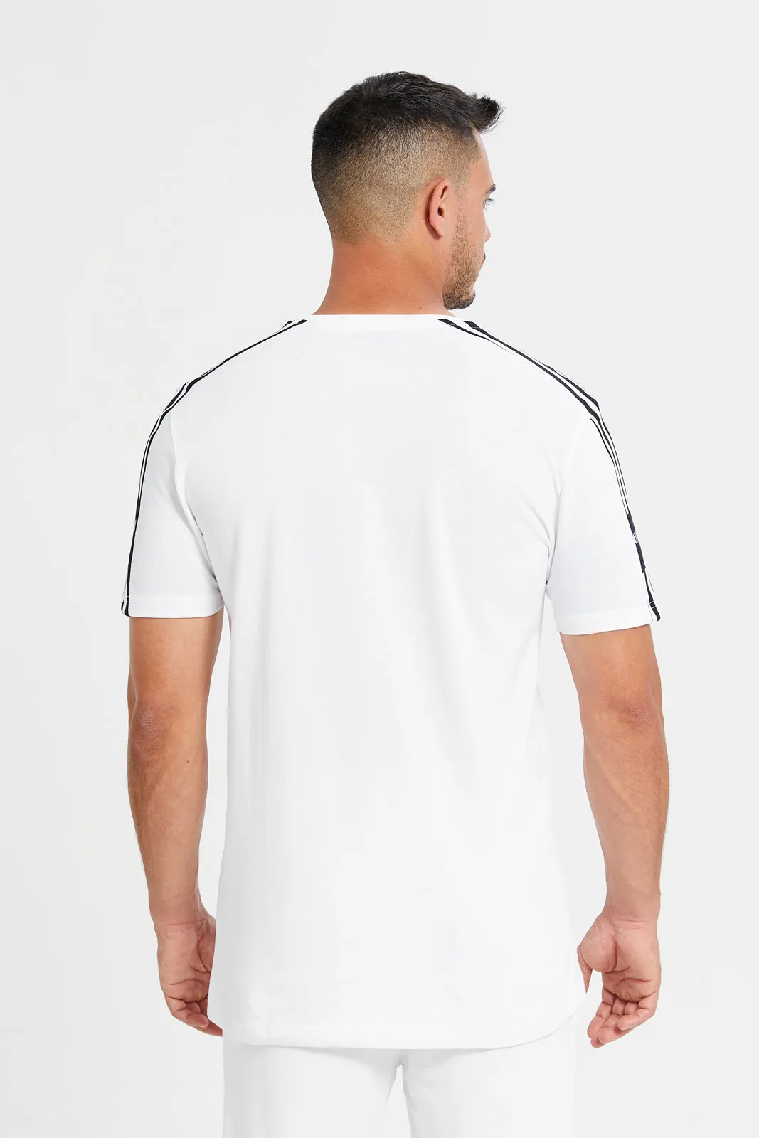 Men White Printed Active T-Shirt