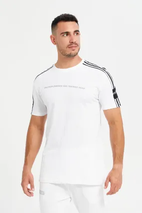 Men White Printed Active T-Shirt