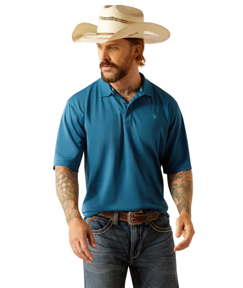 Men's Blue Sapphire Tek Polo T- Shirt