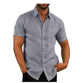Men's Casual Lightweight Loose Fitting Short Sleeved Shirt