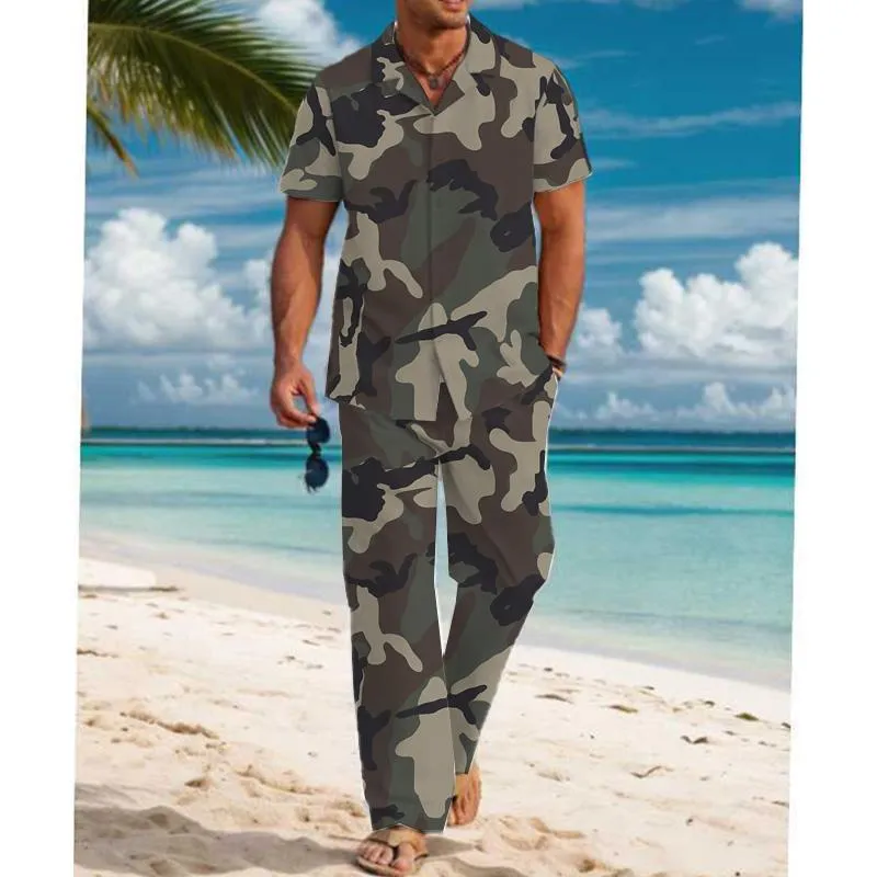 Men's Casual Printed Resort Suit 48135659YM