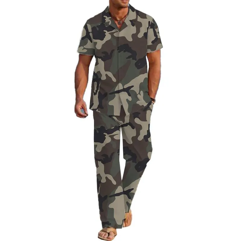 Men's Casual Printed Resort Suit 48135659YM