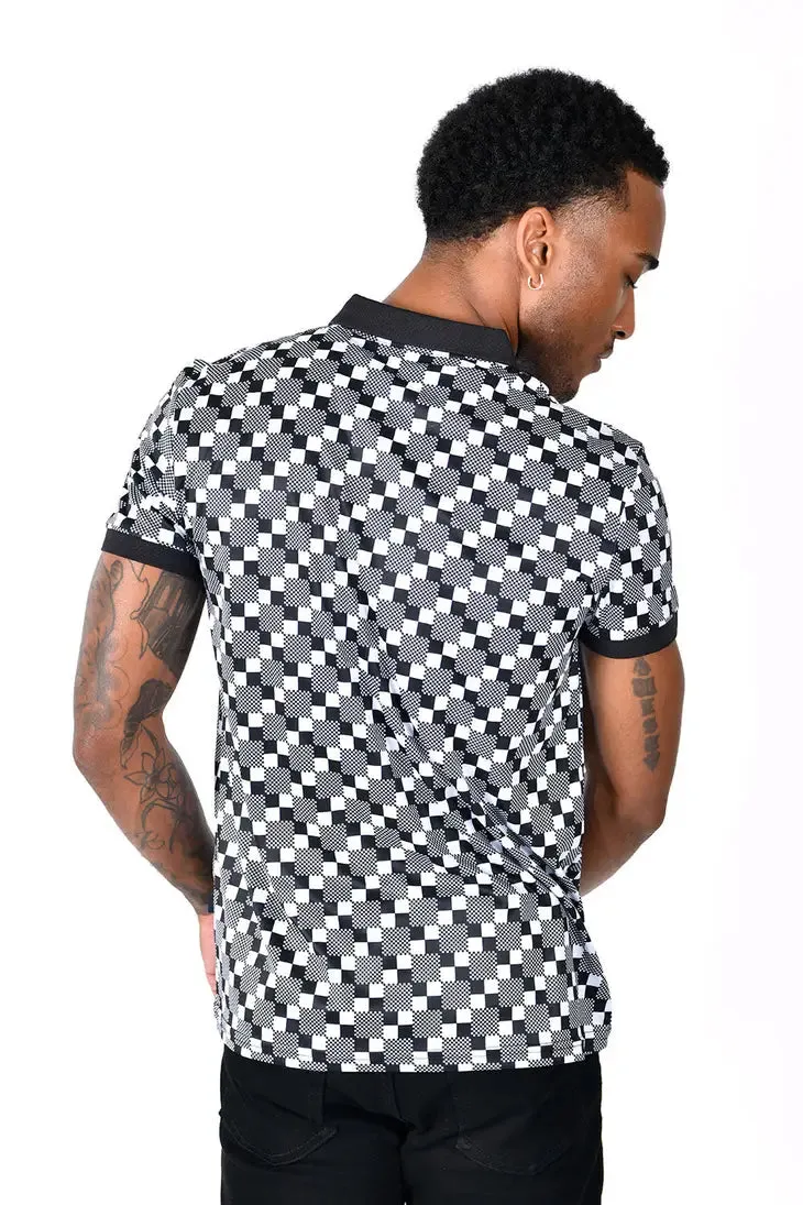 Men's Checkered Gingham Premium Polo