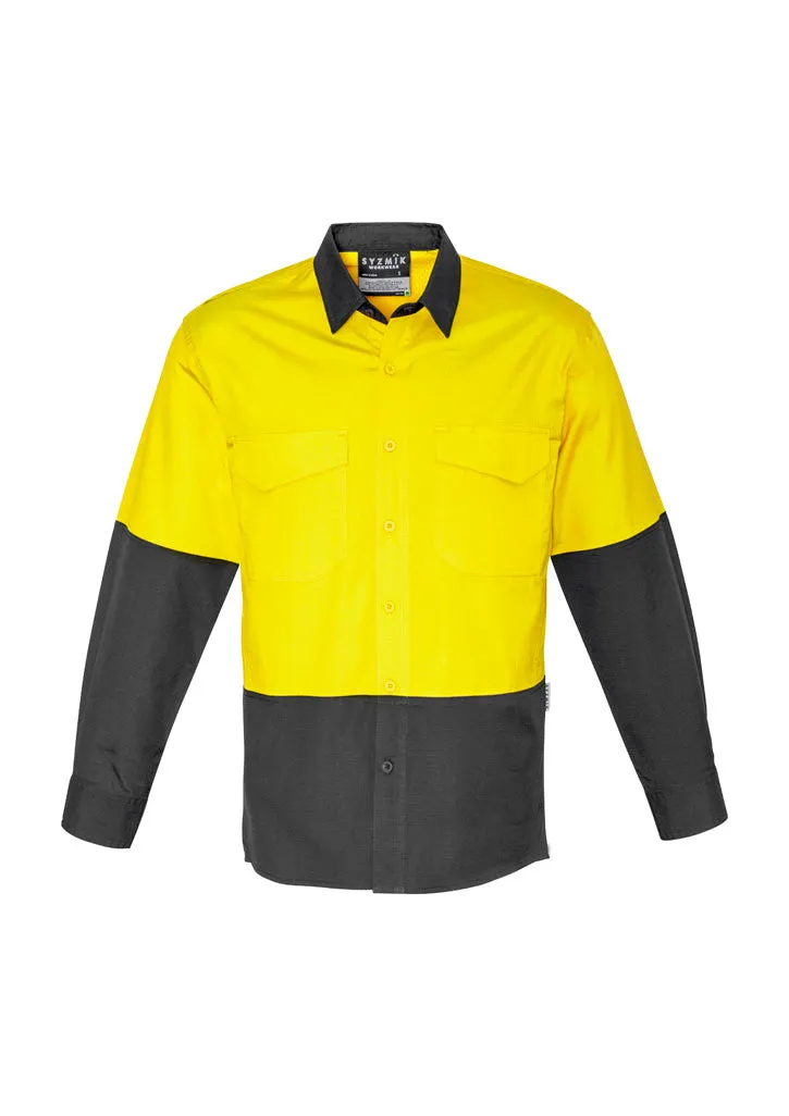 Mens Rugged Cooling Hi Vis Long Sleeve Shirt