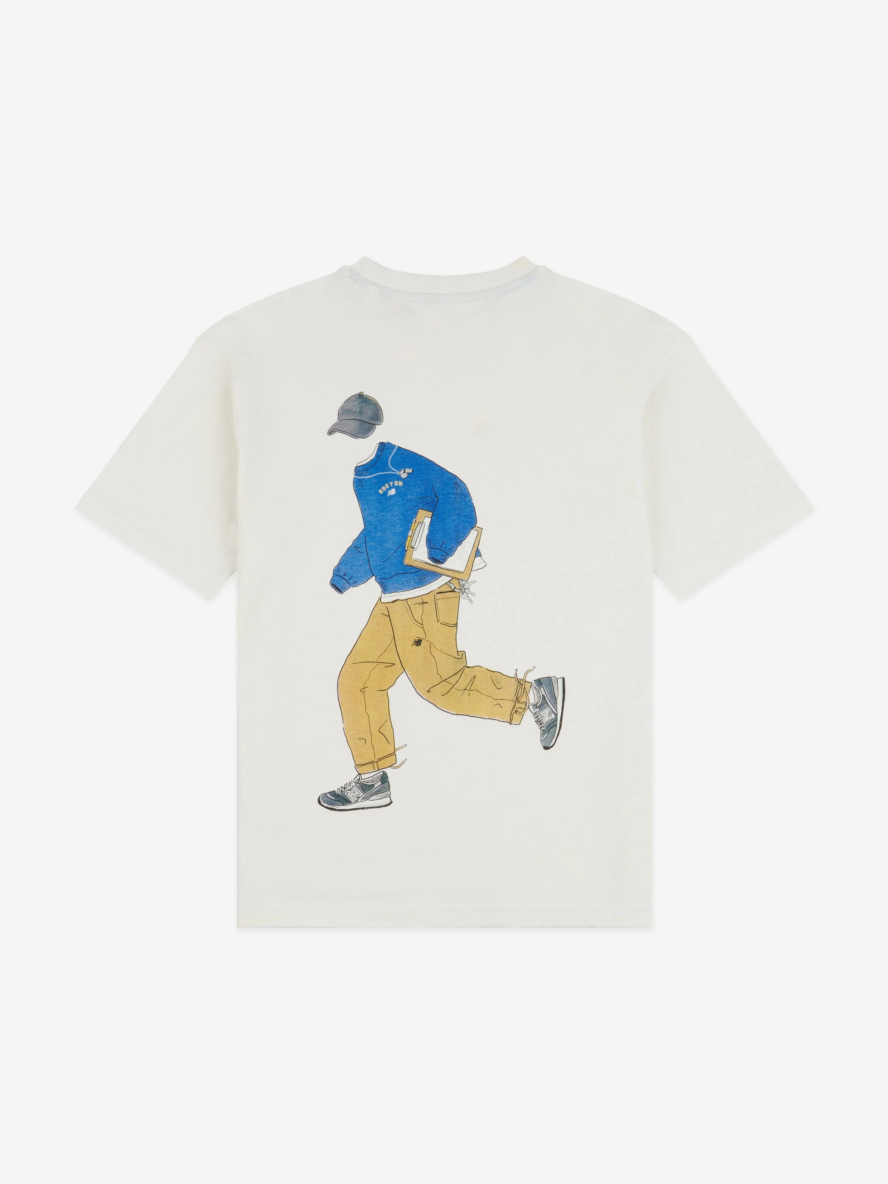 New Balance Boys NB Queue T-Shirt in Ivory