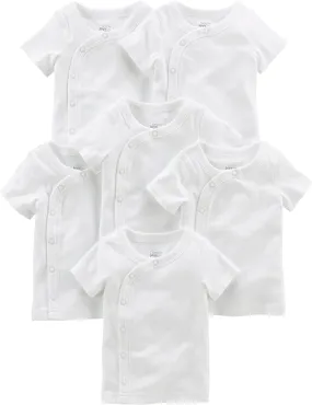 New in package! Simple Joys by Carter's Baby 5-Pack Side-Snap Short-Sleeve Shirt, white, Newborn