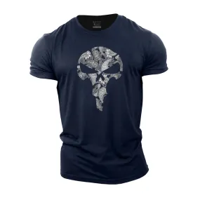 Paisley Skull Cotton T-shirt