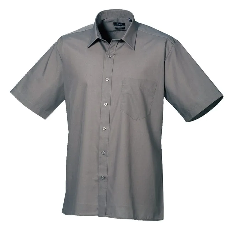 Premier Mens Short Sleeve Poplin Shirt PR202