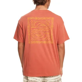 Quiksilver Mens Natural Vibe Short Sleeve Cotton T-Shirt - Baked Clay