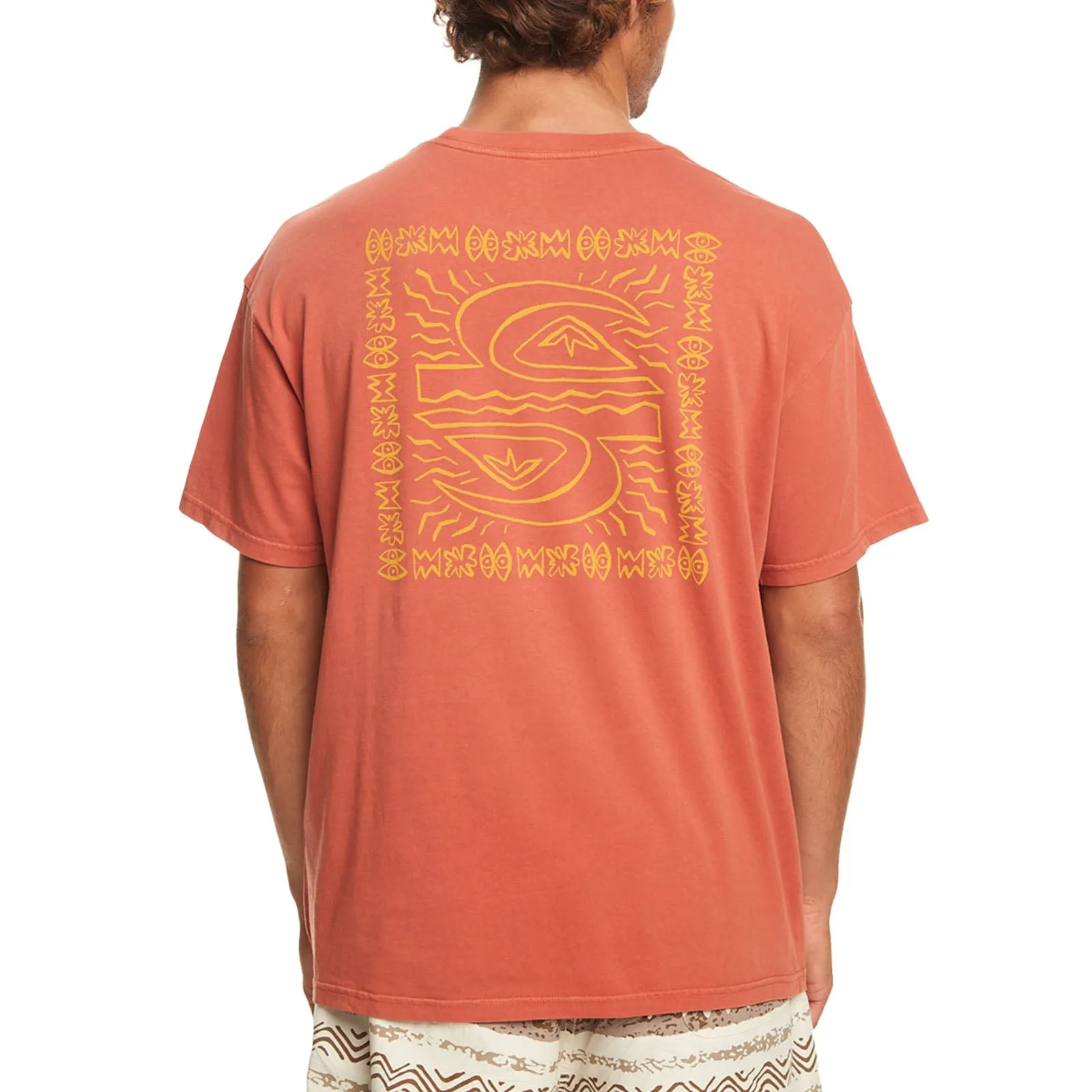Quiksilver Mens Natural Vibe Short Sleeve Cotton T-Shirt - Baked Clay